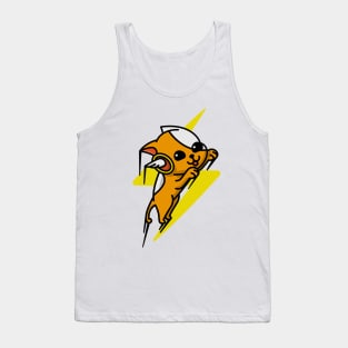 Lightning Bolt Flying Dog Orange Tank Top